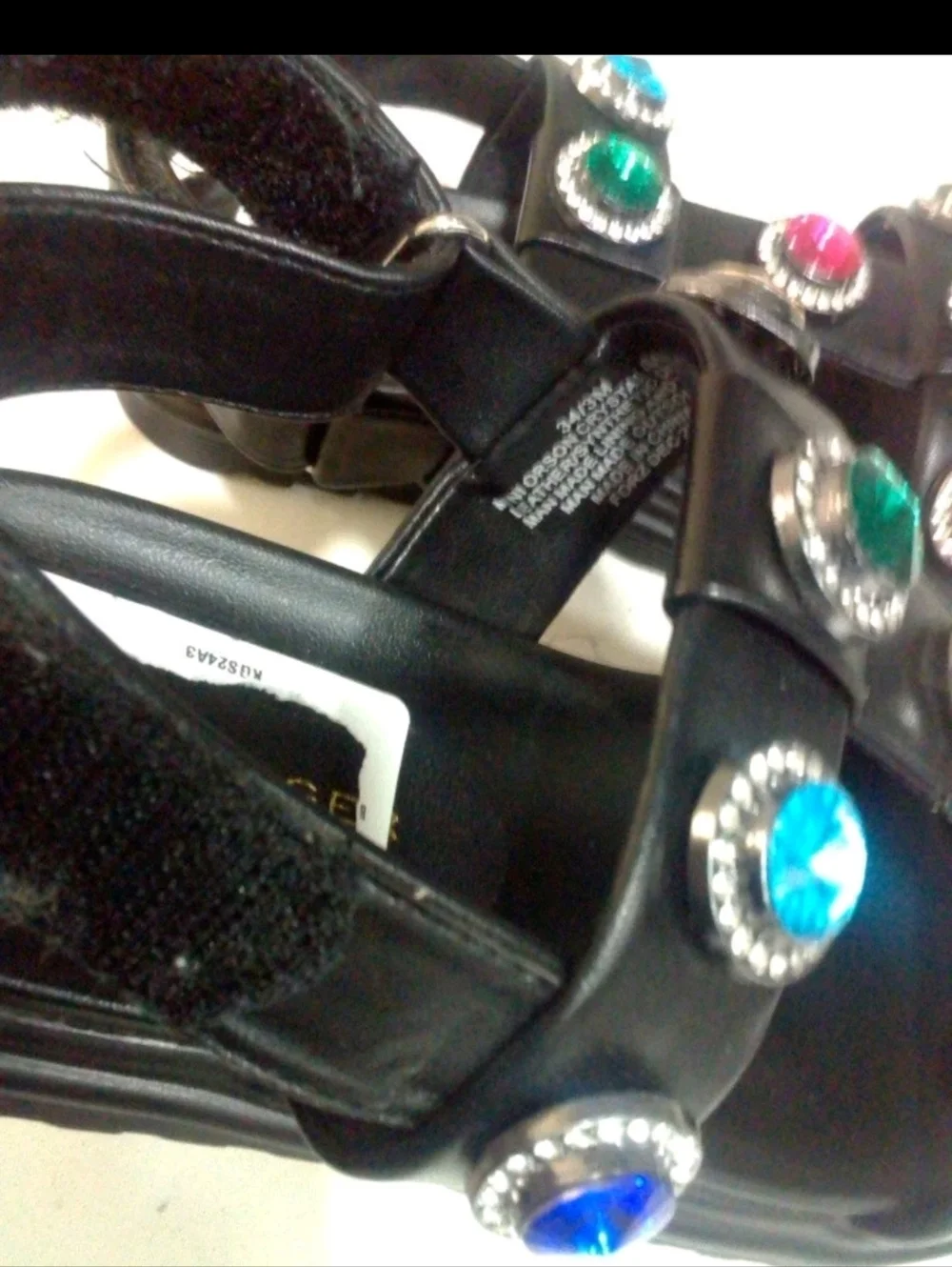 Kurt Geiger Orson Crystal Sandals Rainbow Metallic Big Kids Size 3
